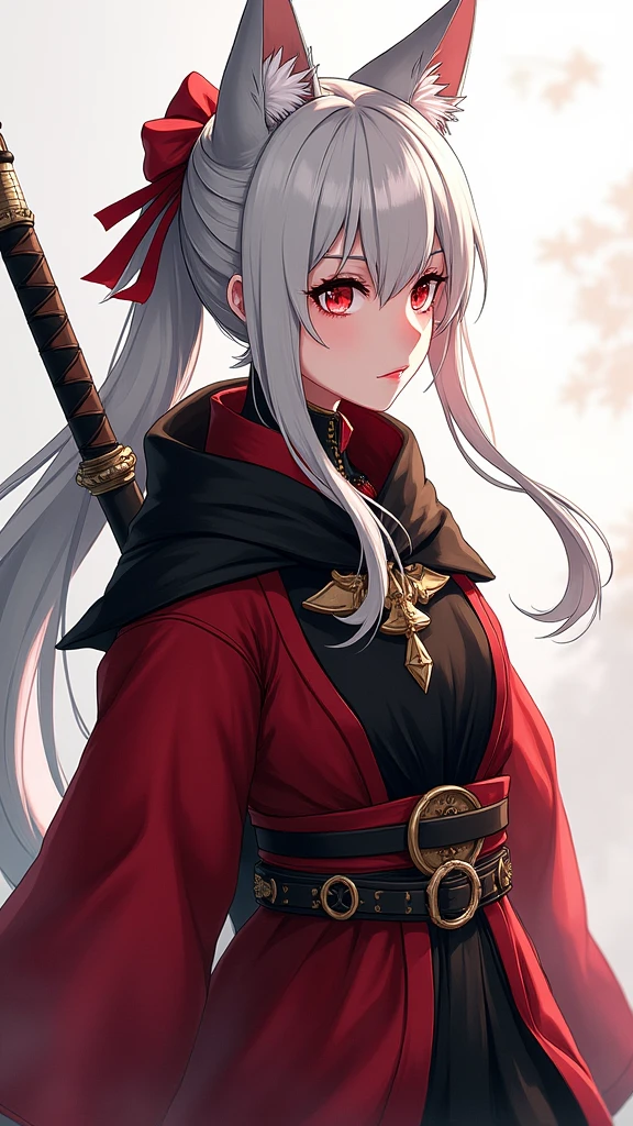 FF14
Miqo'te
Female
Samurai
Anime style
One person
Cool image
Black、white、Red based
Anatomically correct
Textured skin
Long wolf cut
