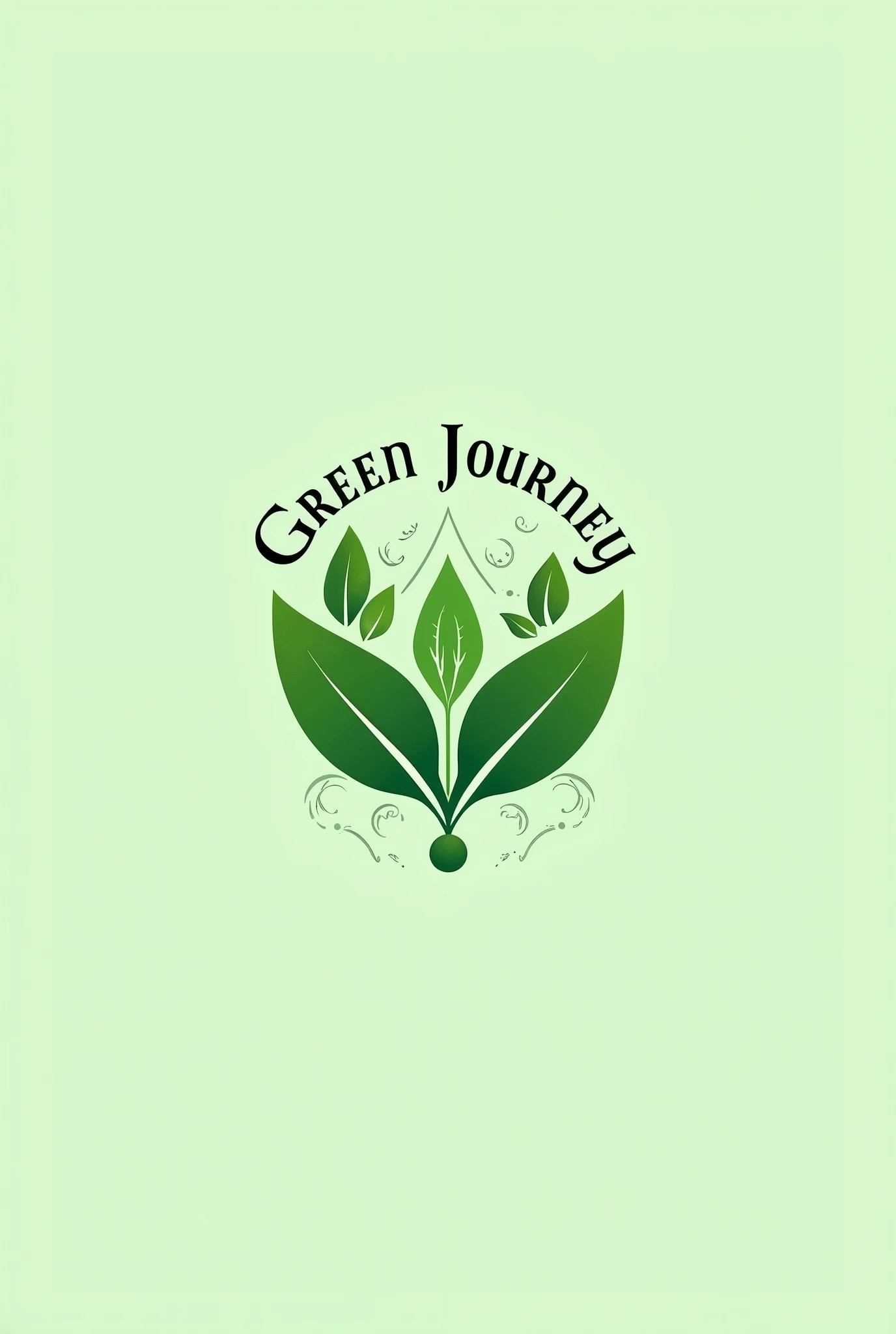 "Create a logo for a store named 'Green Journey.' The logo should convey a sense of sustainability and eco-friendliness. Incorporate green tones and natural elements, such as leaves, trees, or earth motifs. The design should be clean, modern, and easily recognizable, with a focus on a minimalist aesthetic. The logo should be versatile enough to work in both color and black-and-white formats. Include the store name 'Green Journey' in a stylish, readable font that complements the natural theme."