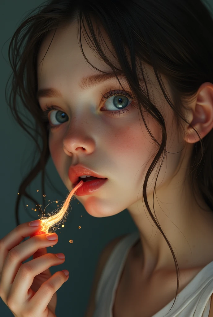 ((best quality)), ((masterpiece)), (detailed), 1 girl,, , you see the whole girl,she swallows sperm