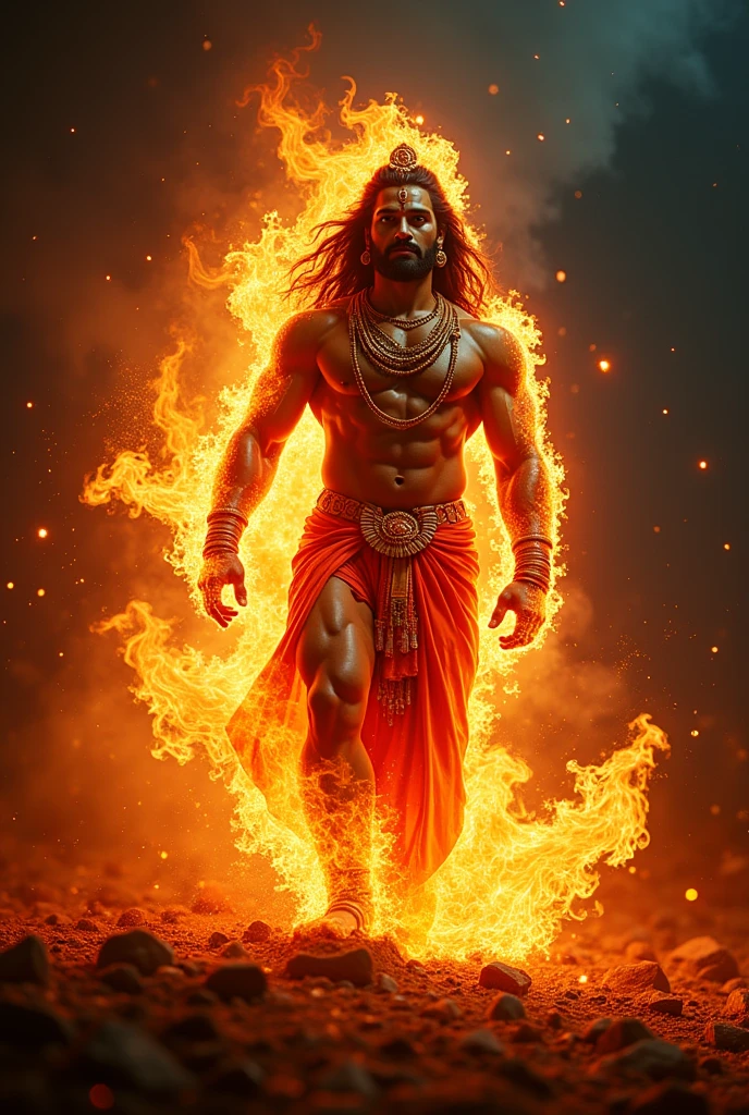 Shree hanuman ji name latter, fire