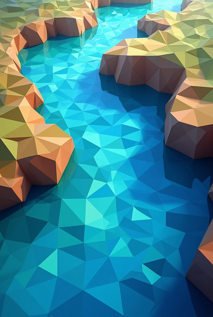 Create a river using geometric shapes in a plan view