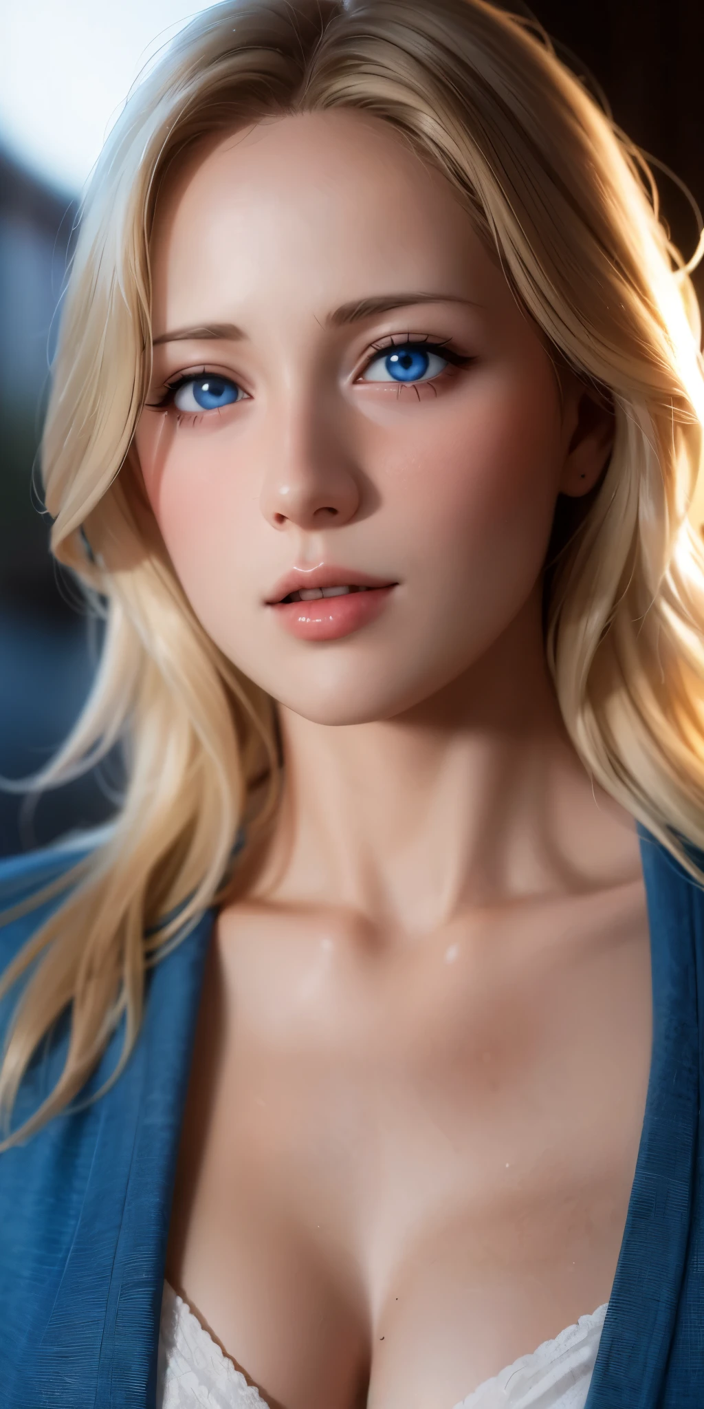 Elegant adult female, pale skin, blonde hair, blue eyes, soft light, high quality, high detailed, 4k resolution, beautiful cg