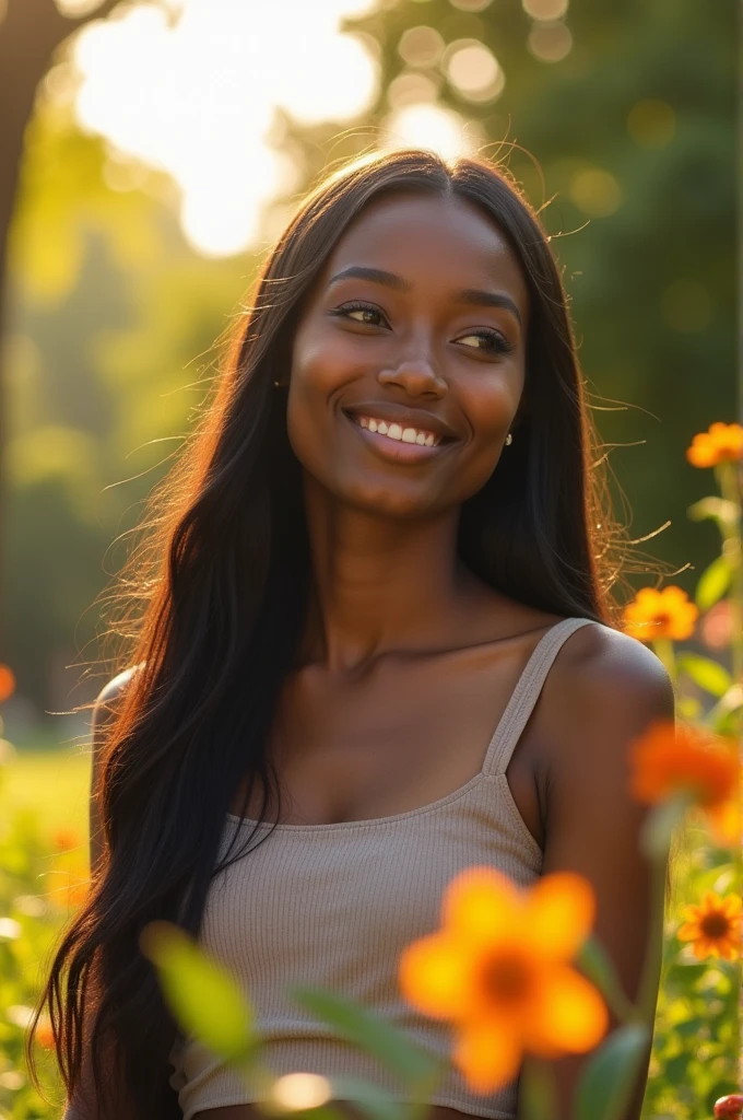 18 year old black girl with long face and straight hair
