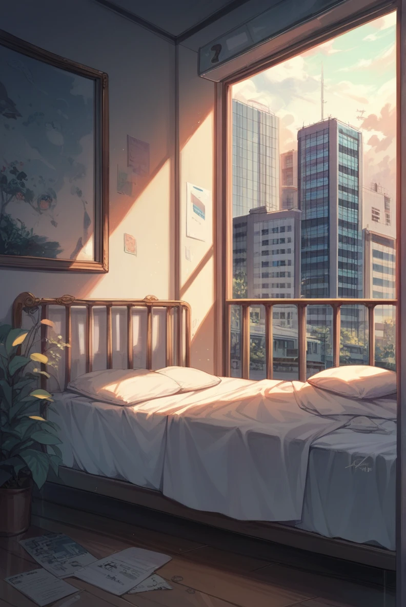 One Small apartment building indoor empty bedroom view