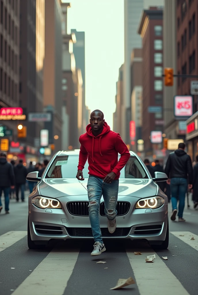 Car hitting a black man