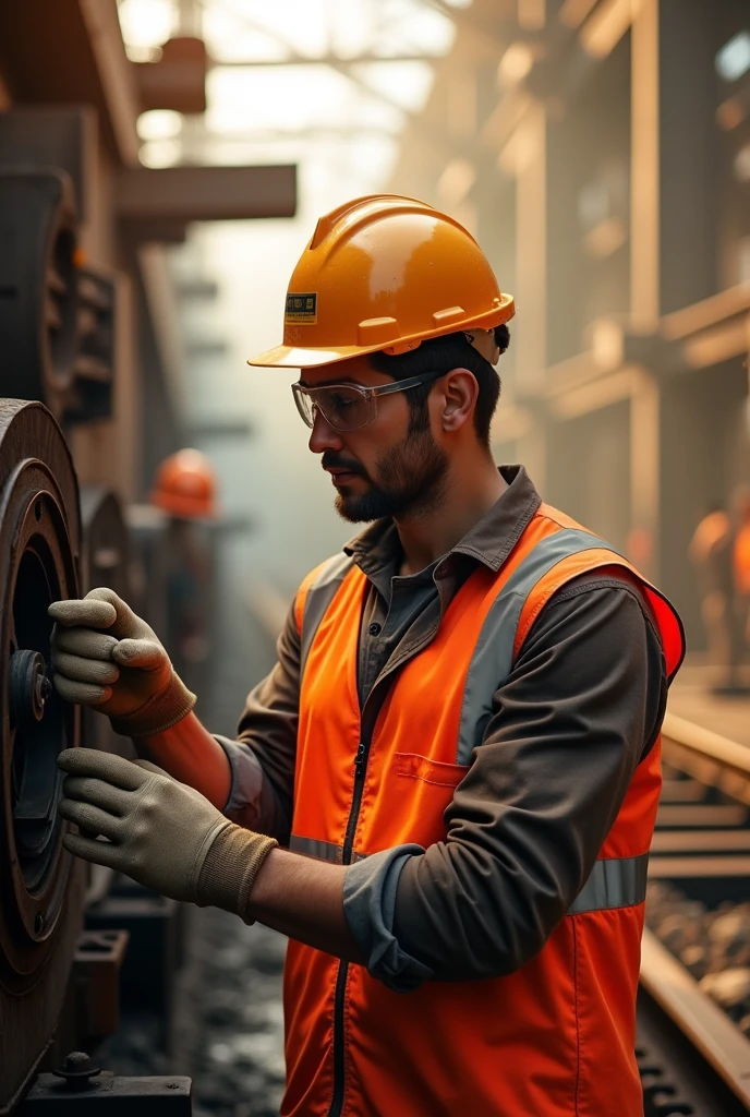 worker using safety equipment