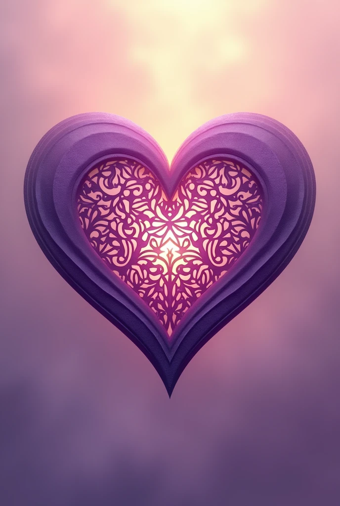 Create a purple heart logo for a Muslim brand 