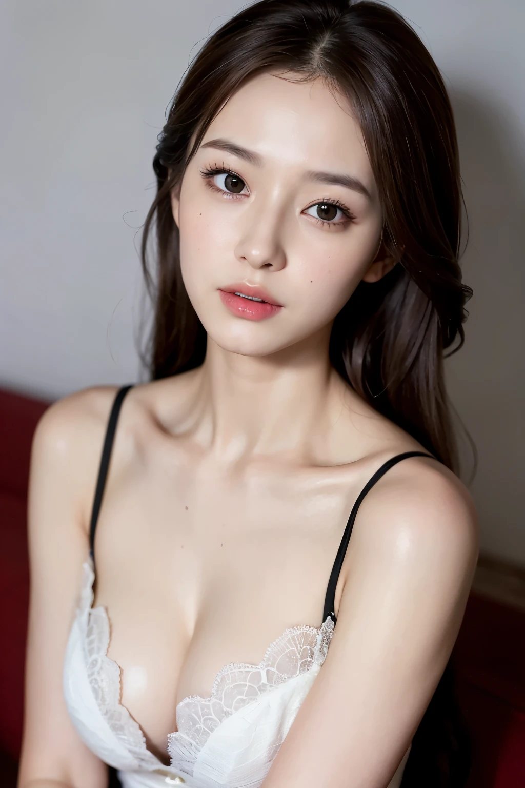 (masterpiece, Highest quality、Very attractive adult beauty、Add strong highlights to the eyes、Look closely at the camera),one person's, alone, Black-haired, scarf, Have,, Realistic, Looking at the audience, Light-coloured black eyes, short hair, coat, Winter clothes, White headscarf, lips, Lip gloss,prohibit, Upper Body、Big eyes、eyelash)、((Italian road system))、((前髪ありshort hair、Big eyes、Give students a very strong highlight、Very large breasts、Gazing at the audience、Very beautiful beauty、Listen carefully、Long neck、Laugh a little、Beautiful Teeth、Laughing with your mouth open))、28 years old、Very cute supermodel