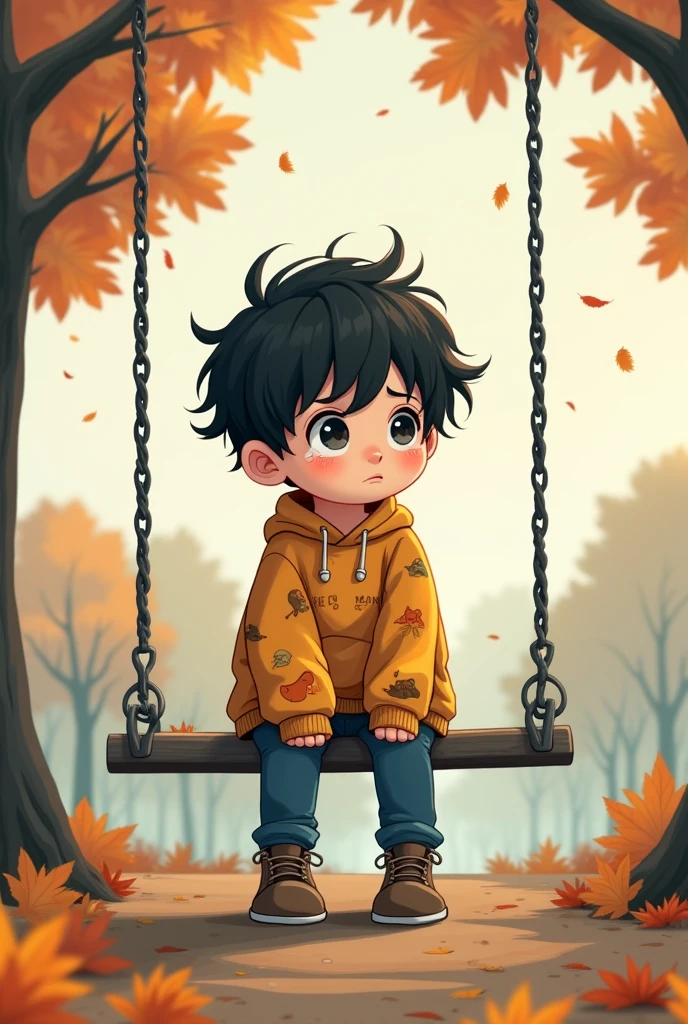 Sad boy cartoon