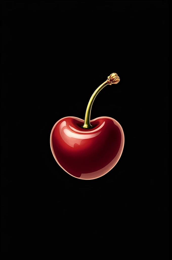 Create a golden cherry liqueur logo, with an A and a cherry. It should convey elegance and sophistication. O fundo deve ser preto.