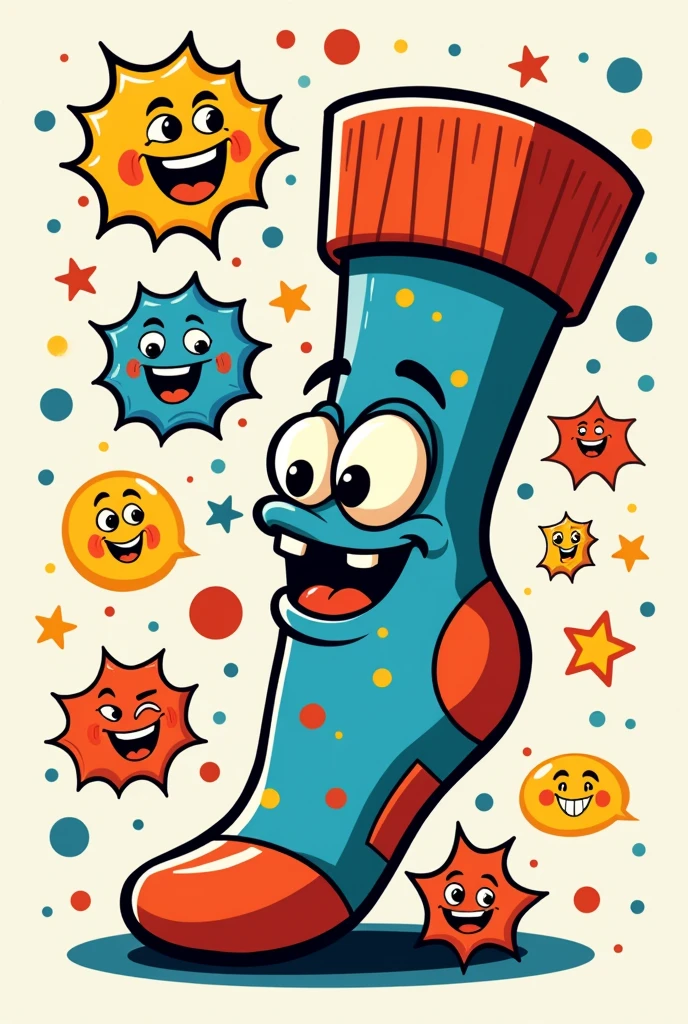 An icon for a comic sock brand