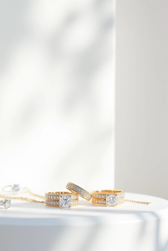 a white background image, to be used in a jewelry store banner.