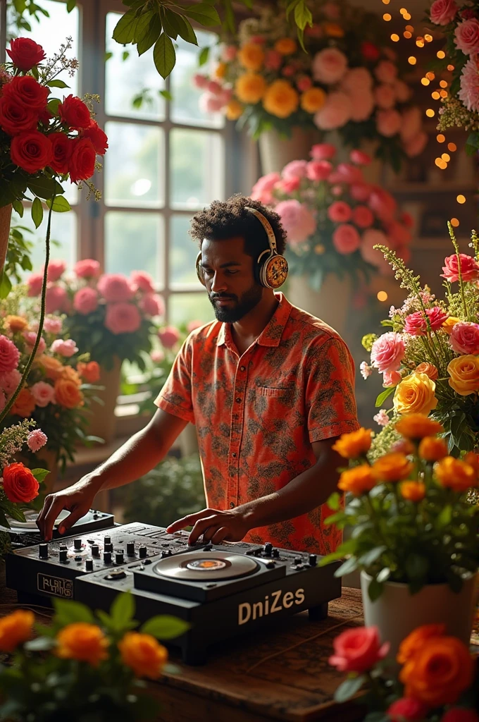 DJ in a flower shop named D, SIZES 
