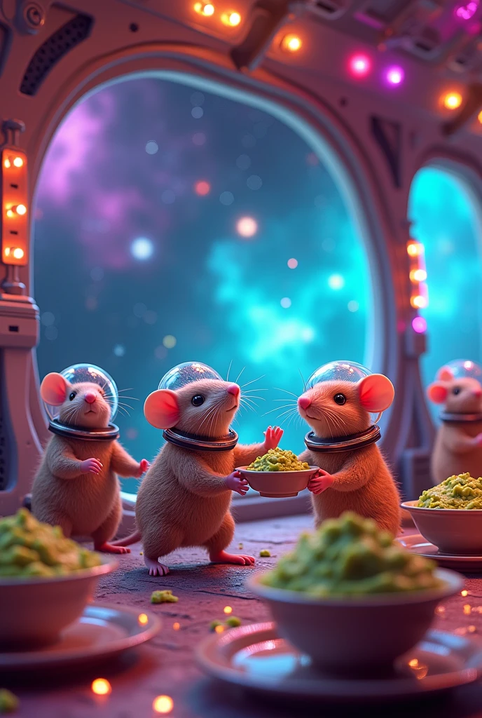 Throw a space party with guacamole and animated rats