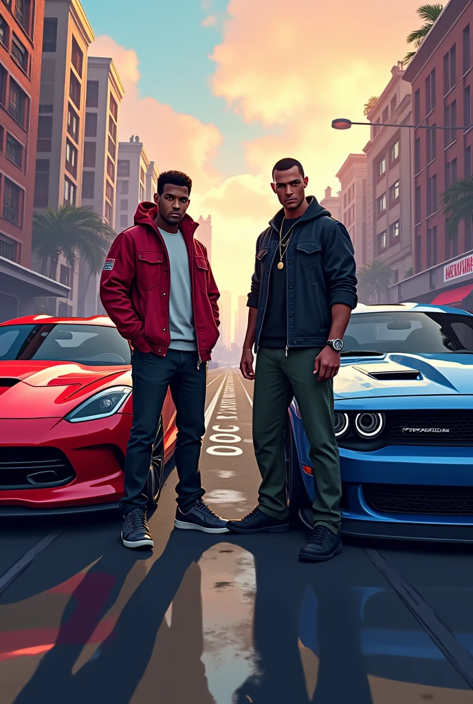 I'm making YouTube thumnail of gta 5 with his friends davis lamar and franklin make a hd quality thumnail with his car and give a graphic like Mr beast YouTube video thumnail
Make only two characters davis lamar and franklin and him face like GTA 5 game and also mention this is mission of gta 5 2nd mission car race with davis lamar VS franklin those face you're giving this is not actual face give me GTA 5 game faces give me actual game face bro