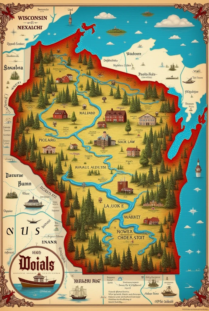 united states wisconsin map