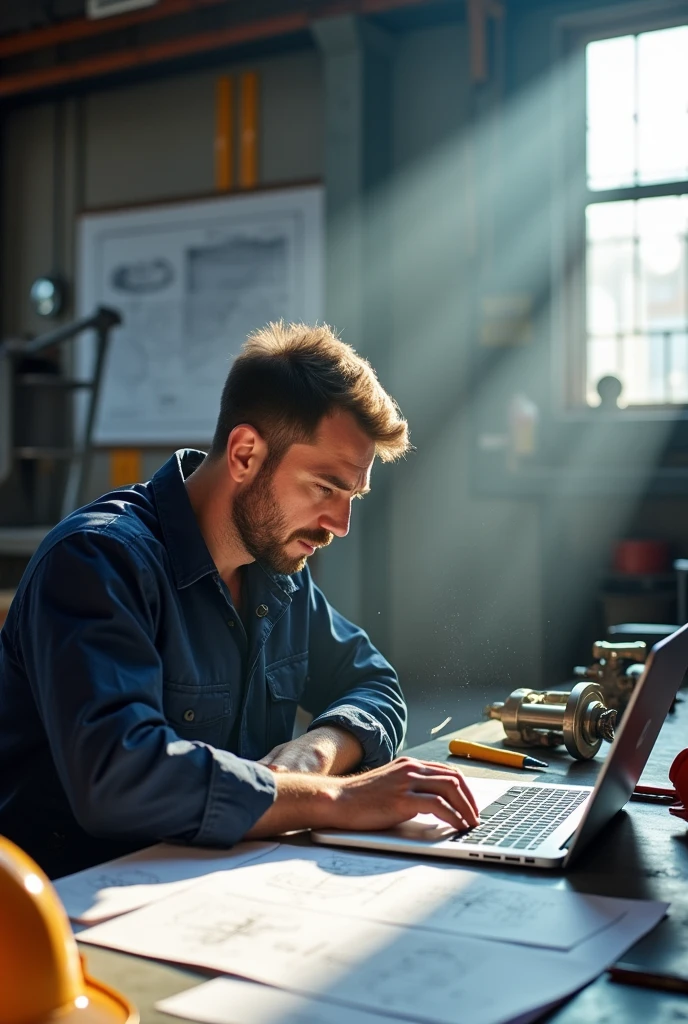 An engineer writing an inspection report 
