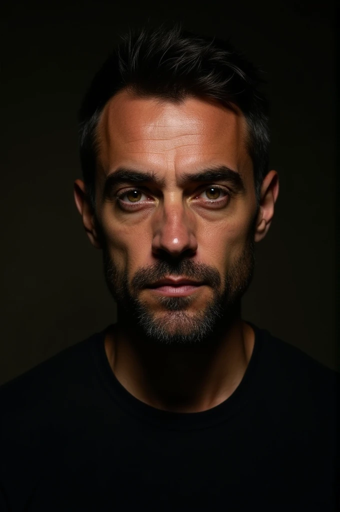 Rembrandt lighting on man dface