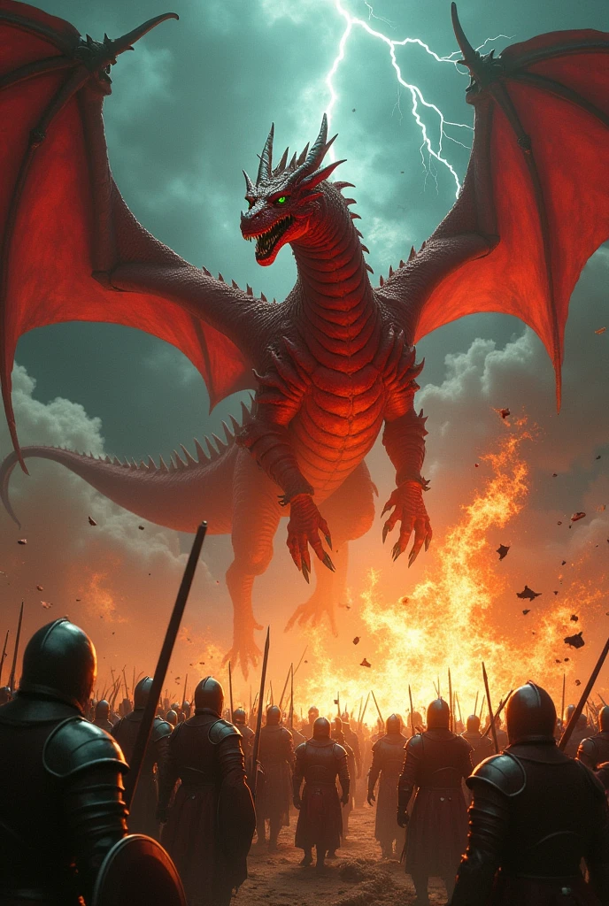 Dragão  meleys de house of the dragon em batalha