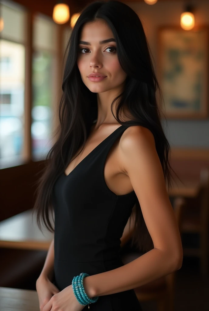 professional photograph of a 26 year old model, by Peter Hegre, photography studio,__perspective__, beautiful evil slavic muscular woman, pale skin, long hair,dressed in elegant long black dress, dynamic model pose, bold lines, hyper detailed,warm natural lighting, cinematic, film grain, sitting, tropical plants on background, (intricate details, masterpiece, best quality:1.4),hyper detailed, bright extensive palette, mesmerizing, dynamic, dramatic, sensual, dynamic pose, highly detailed skin with hair, subcutaneous veins,skin fluff,fine wrinkles,high contrast,best Ray tracing, light and shadow play, highly detailed,24mm photograph, film, bokeh, professional, 4k,