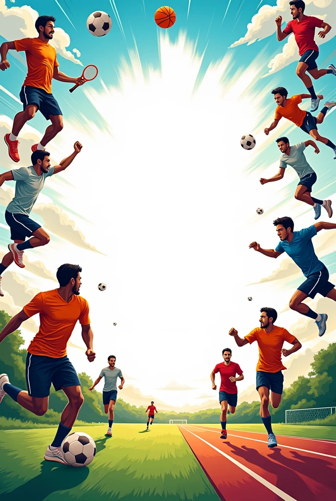  Cool background having image of different sports leave some space for writing 