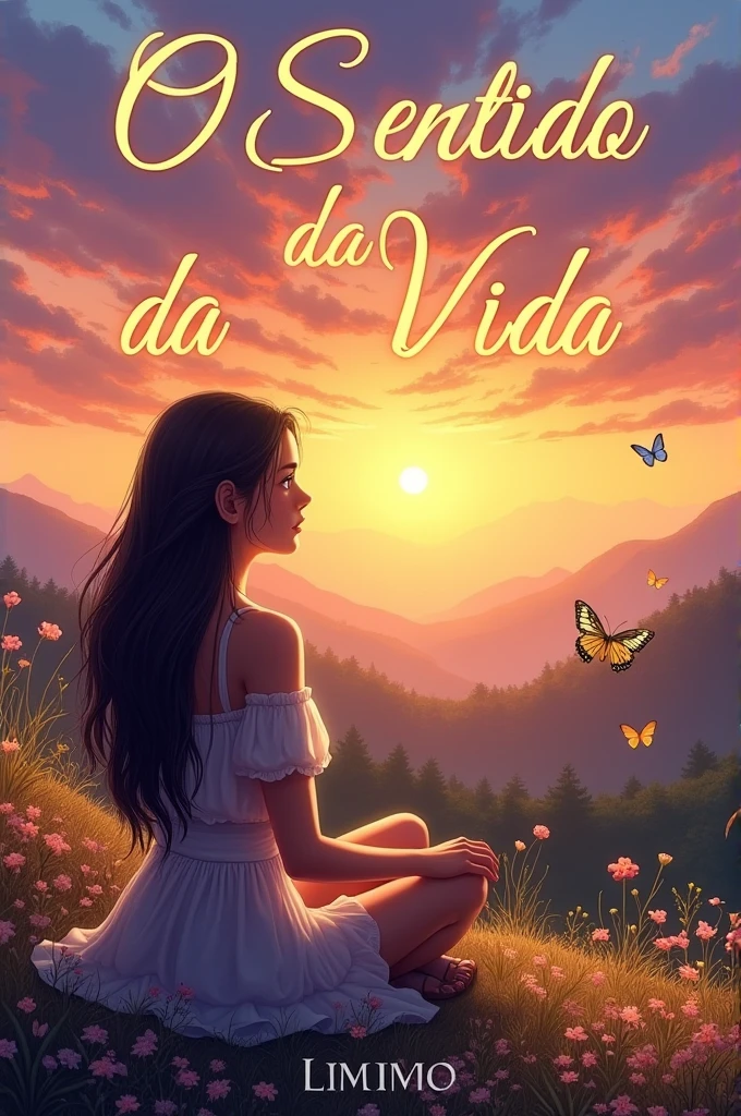 create a cover for an e-book with the theme in Portuguese o sentido da vida 