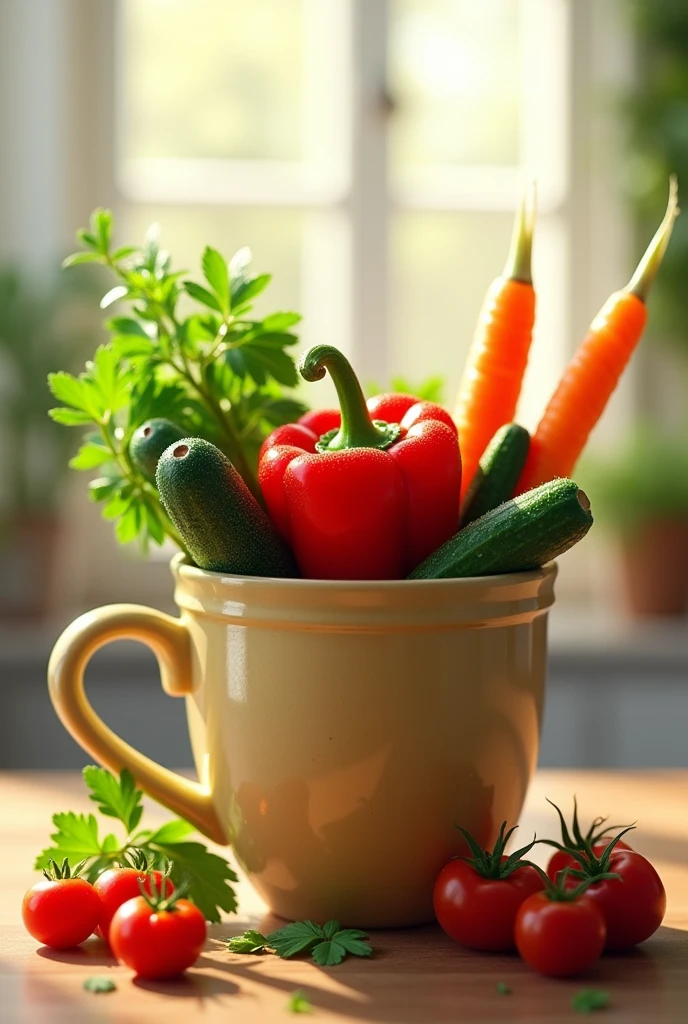 A cup of vegetables 