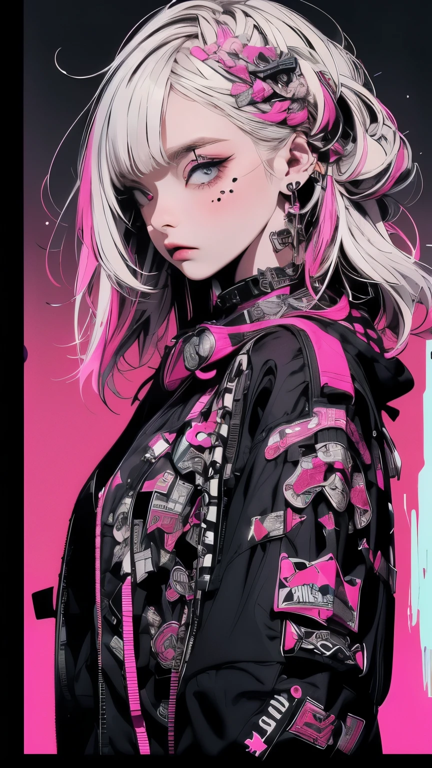 ((((dramatic))), (((granular))), (((intense))) film poster featuring a young platinum white hair woman as the central character. She stands Be confidently in the center of the poster, wearing a stylish and edgy Harajuku-inspired hip hop Costumes, with a determined performance on her face. The background is aesthetic atmospheric dark and granular, With danger and tension. The article is bold and to attract attention, with a Catchy tagline that adds to the overall feeling of drama and excitement. The color palette is mainly dark with splashes of Vibrant neon colors, giving the poster a dynamic and visually impressive appearance,tachi-e
(magazine:1.3), (cover-style:1.3), fashionable, woman, Vibrant, Costumes, Sexy seductive pose, front, colorful, dynamic, background, element, Be confident, performance, Holding, statement, accessories, Majestic, Coiled, Surrounding area, touch, scene, article, cover, bold, to attract attention, title, stylish, font, Catchy, Heading, big, impressive, Modern, tendency, concentrate, fashion,