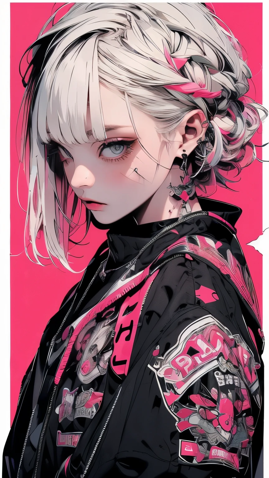((((dramatic))), (((granular))), (((intense))) film poster featuring a young platinum white hair woman as the central character. She stands Be confidently in the center of the poster, wearing a stylish and edgy Harajuku-inspired hip hop Costumes, with a determined performance on her face. The background is aesthetic atmospheric dark and granular, With danger and tension. The article is bold and to attract attention, with a Catchy tagline that adds to the overall feeling of drama and excitement. The color palette is mainly dark with splashes of Vibrant neon colors, giving the poster a dynamic and visually impressive appearance,tachi-e
(magazine:1.3), (cover-style:1.3), fashionable, woman, Vibrant, Costumes, Sexy seductive pose, front, colorful, dynamic, background, element, Be confident, performance, Holding, statement, accessories, Majestic, Coiled, Surrounding area, touch, scene, article, cover, bold, to attract attention, title, stylish, font, Catchy, Heading, big, impressive, Modern, tendency, concentrate, fashion,