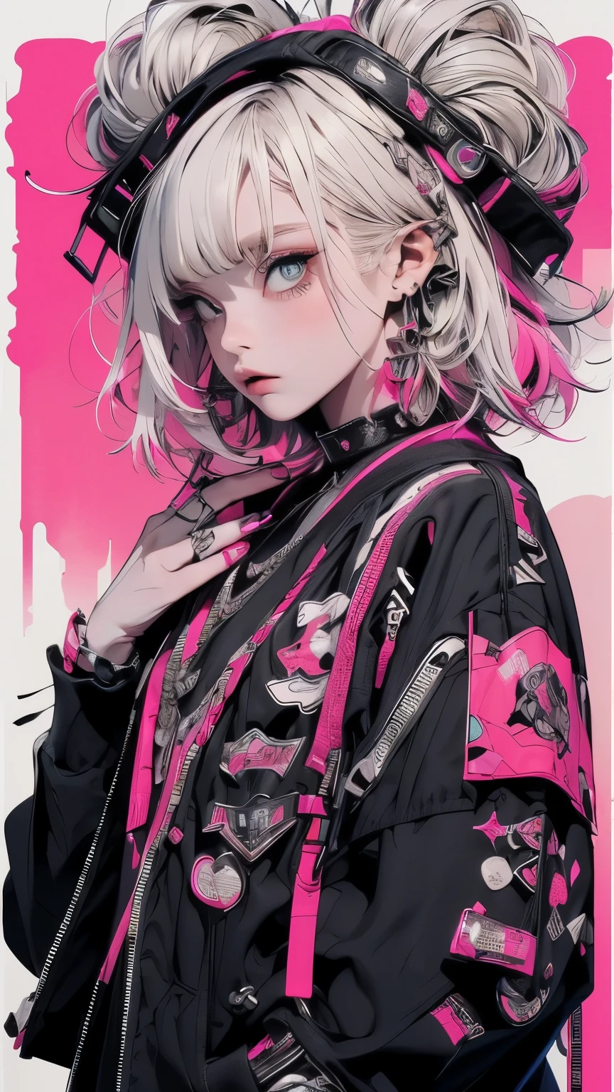 ((((dramatic))), (((granular))), (((intense))) film poster featuring a young platinum white hair woman as the central character. She stands Be confidently in the center of the poster, wearing a stylish and edgy Harajuku-inspired hip hop Costumes, with a determined performance on her face. The background is aesthetic atmospheric dark and granular, With danger and tension. The article is bold and to attract attention, with a Catchy tagline that adds to the overall feeling of drama and excitement. The color palette is mainly dark with splashes of Vibrant neon colors, giving the poster a dynamic and visually impressive appearance,tachi-e
(magazine:1.3), (cover-style:1.3), fashionable, woman, Vibrant, Costumes, Sexy seductive pose, front, colorful, dynamic, background, element, Be confident, performance, Holding, statement, accessories, Majestic, Coiled, Surrounding area, touch, scene, article, cover, bold, to attract attention, title, stylish, font, Catchy, Heading, big, impressive, Modern, tendency, concentrate, fashion,