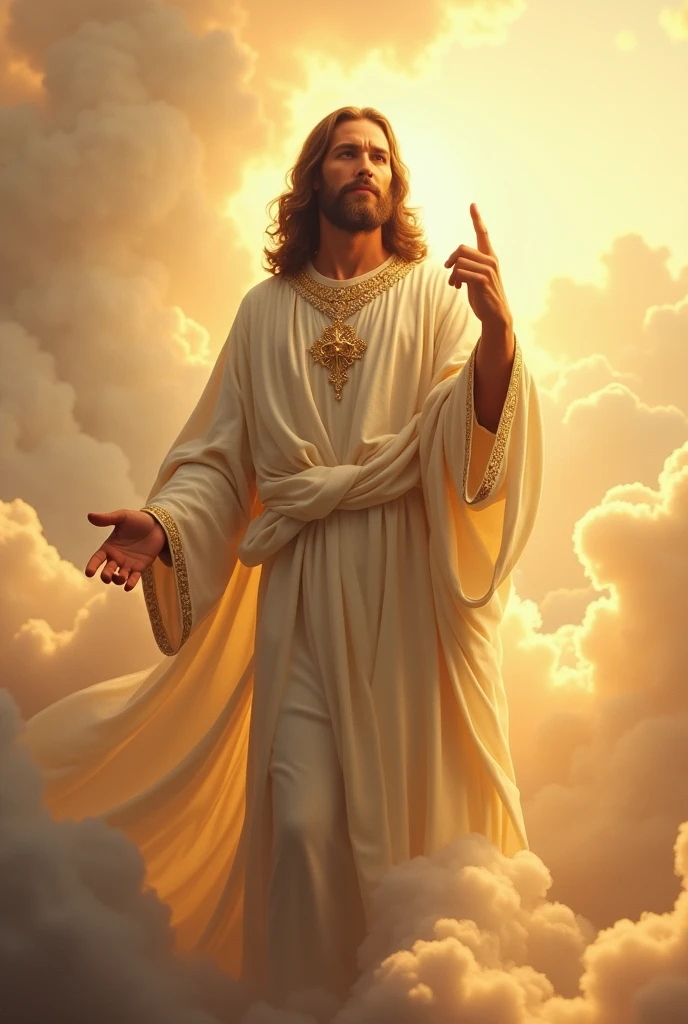 Jesus Christ pointing his finger at the person looking at him