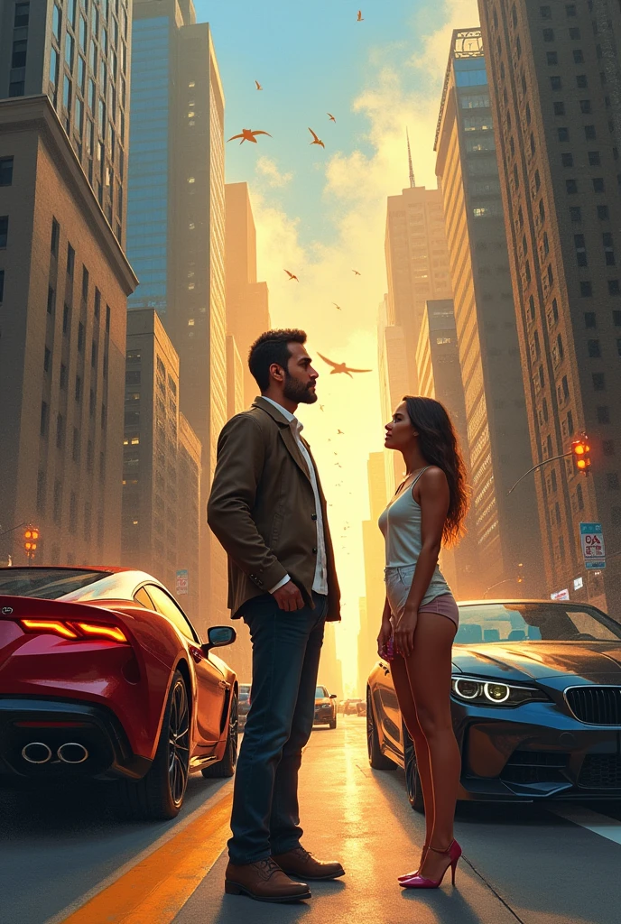One man to confused who is good way,one way money,morden girl,car.