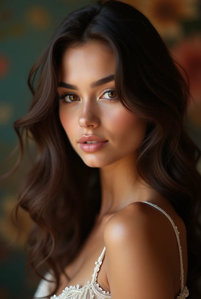 brunette girl, pornstar, 19 years old, slovenia, top quality, masterpiece, ultra high definition, photographic studio