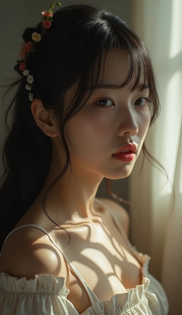 {{{{{3,318 trillion pixels high resolution, nsfw, vivid filter, Photoshop curved her waist and hip line her lip color pretty weeping copiously Clear veins of tears running down her cheeks, When her brain is accessed and rewritten to virgin and she'll be ashamed, her face and her cried vein of tears running down and moaned, Realistic scenery and lovely nudity Japanese girl in a romantic Cylindrical crystal sparkling herbarium filled with flower oil, Turn her head to the other side turn her on her back, and fuck her from behind, thicken the lips look pretty, Her fluffy skin and curvy back, Boobs are fluffy and bouncy, Tits that get rounder bigger}}}}}, {{{{{She's ashamed because she's been remade into such an erotic body but her face is still a girl, When her herbarium was filled with hormone oil and her body was made into a white fluffy body she was so cried tears running down and moaned and climaxed, The curves of her body when she climaxes are lovely, frills cute pajama, As her shame is amplified, she becomes more and more cried vein of tears running down and moaned of her gestures}}}}},{{{{Cuteness preserved forever shining in exchange for life from her, her beautiful slender underbust, an fetish for neck, curvy her back, her clearer nip line from underbust to hips, gloomy straight black long wig, thick vivid lips}}}}},{{Extremely detailed}}