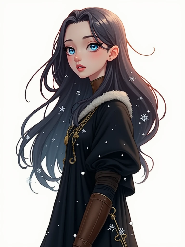 White hair only, blue eyes,