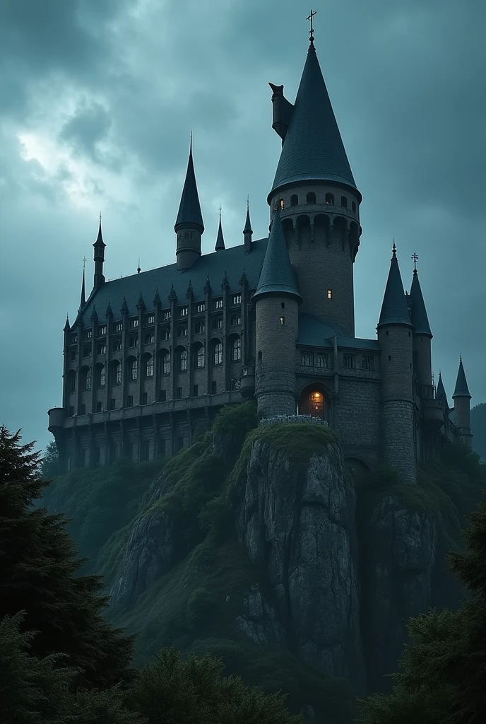 Gothic Castle**: A large, imposing structure with tall spires and dark stone walls. Gargoyles perch on the roof, and the interior is dimly lit with flickering torches. This castle has a sinister feel, as if it holds many dark secrets.
