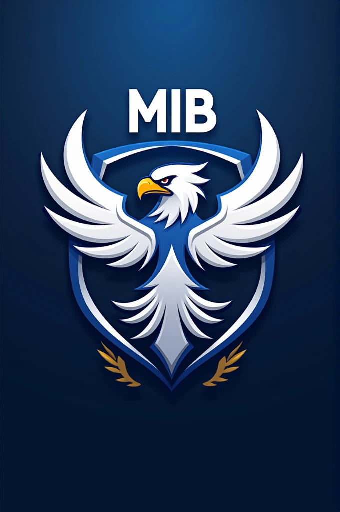 I want you to make a Free Fire sports team logo with the colors of the Real Madrid team and put the name of "MIB".