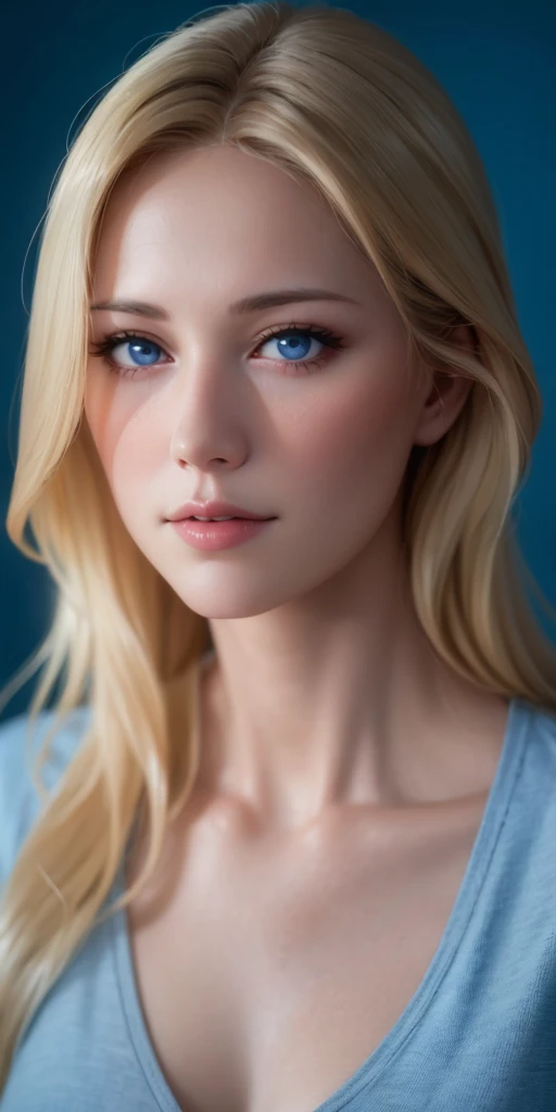 Elegant mature female, milf, blue eyes, blonde hair, bangs, soft light, 4k resolution, high quality, beautiful cg