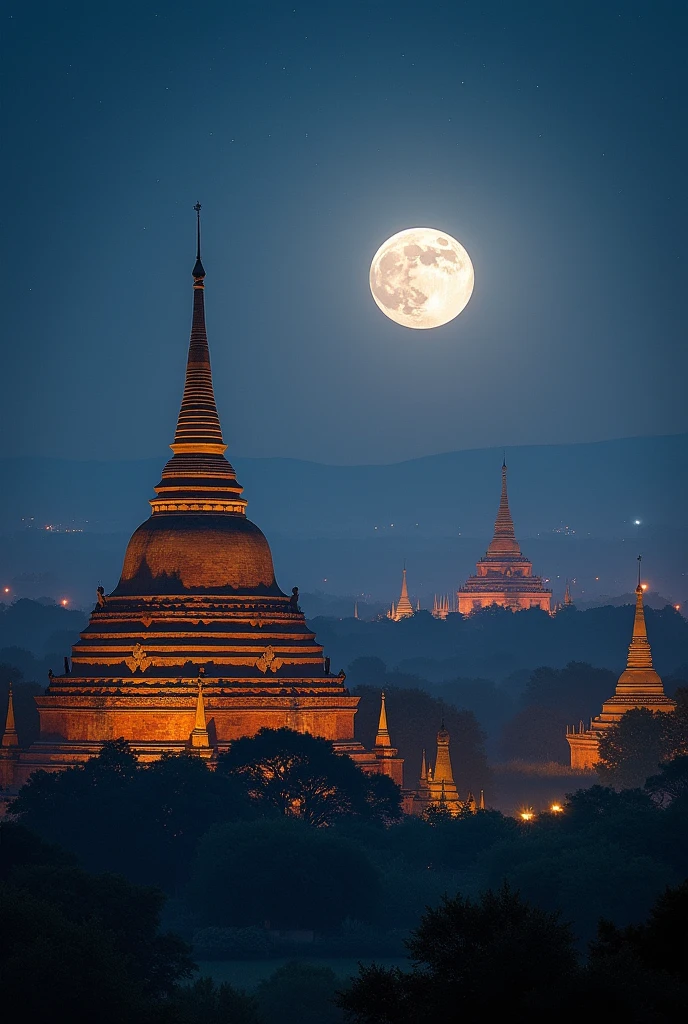 Bagan Fullmoon Night View