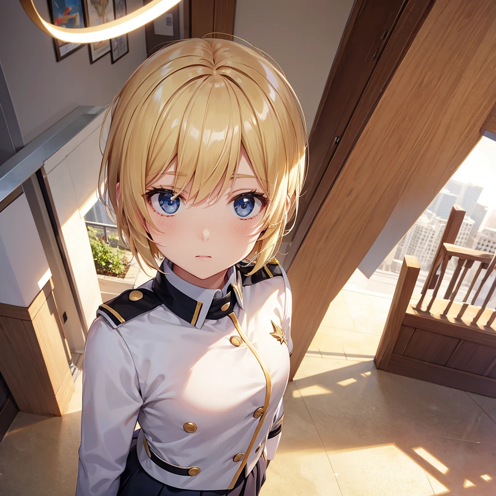 One person,alone,Blonde,short hair,uniform