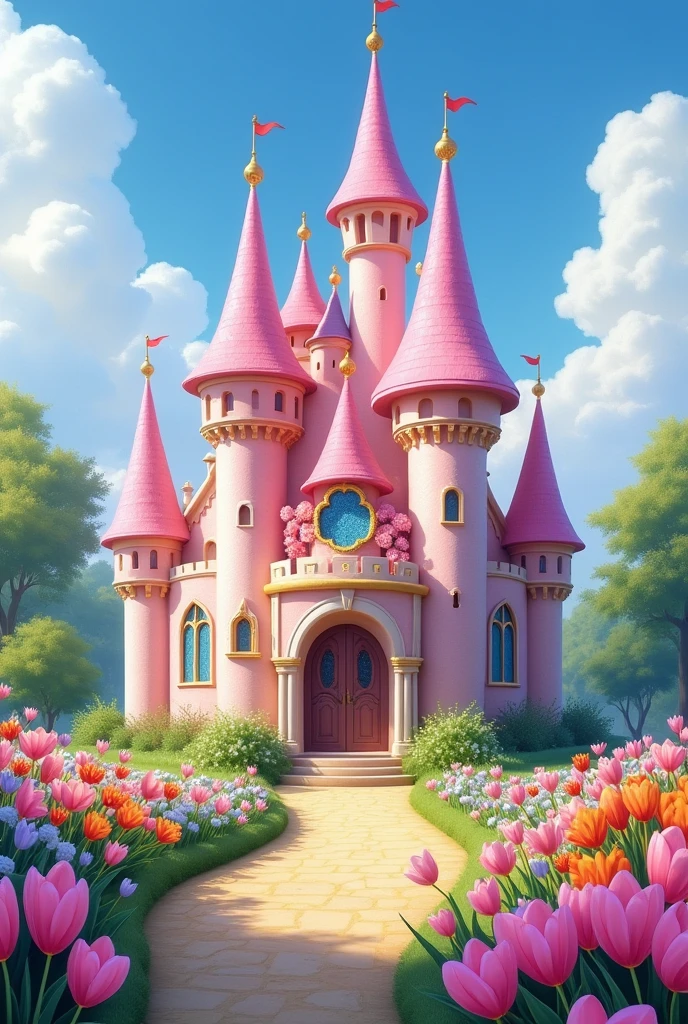 Princess Castle**: A fairytale-like castle with pink turrets, heart-shaped windows, and a beautiful garden full of flowers. It looks like it belongs to a princess, with a whimsical and girly charm.