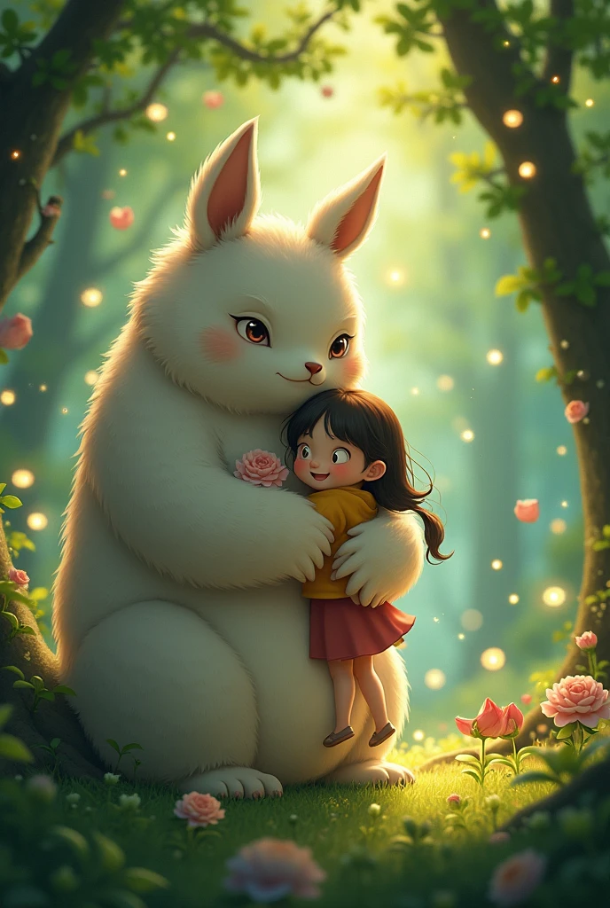 a heartwarming scene from an animated movie, studio ghibli style