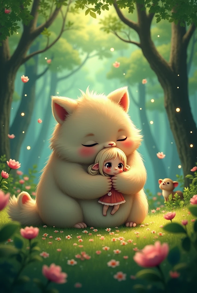 a heartwarming scene from an animated movie, studio ghibli style