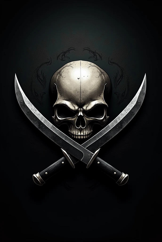 Create a logo similar to the BOPE's ,with two knives crossing the skull
