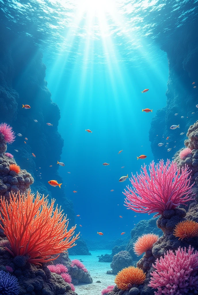 Create the most beautiful coral in a horizontal painting
