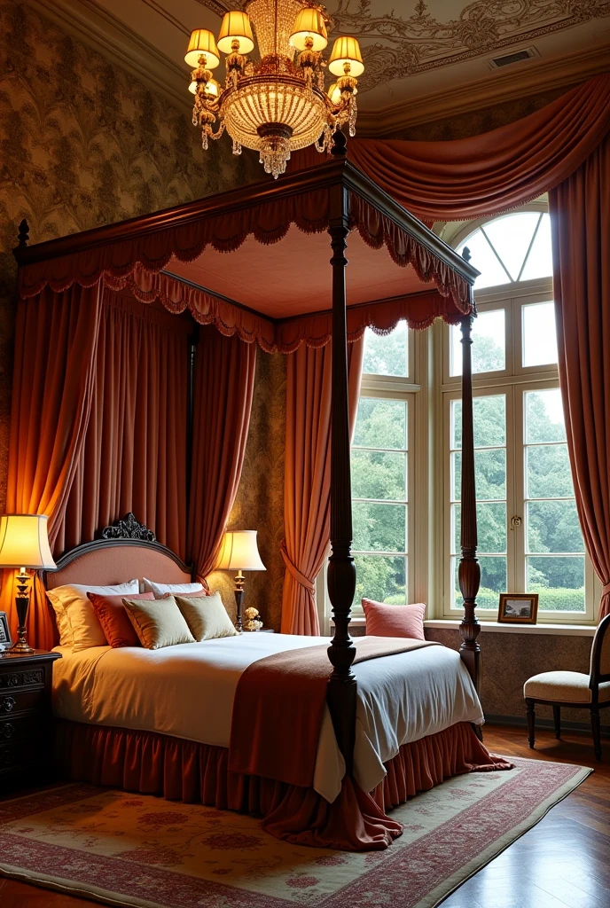 Luxurious bedroom seen from many angle