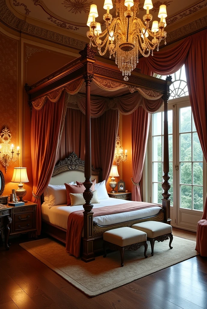 Luxurious bedroom seen from many angle