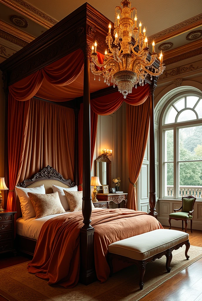 Luxurious bedroom seen from many angle