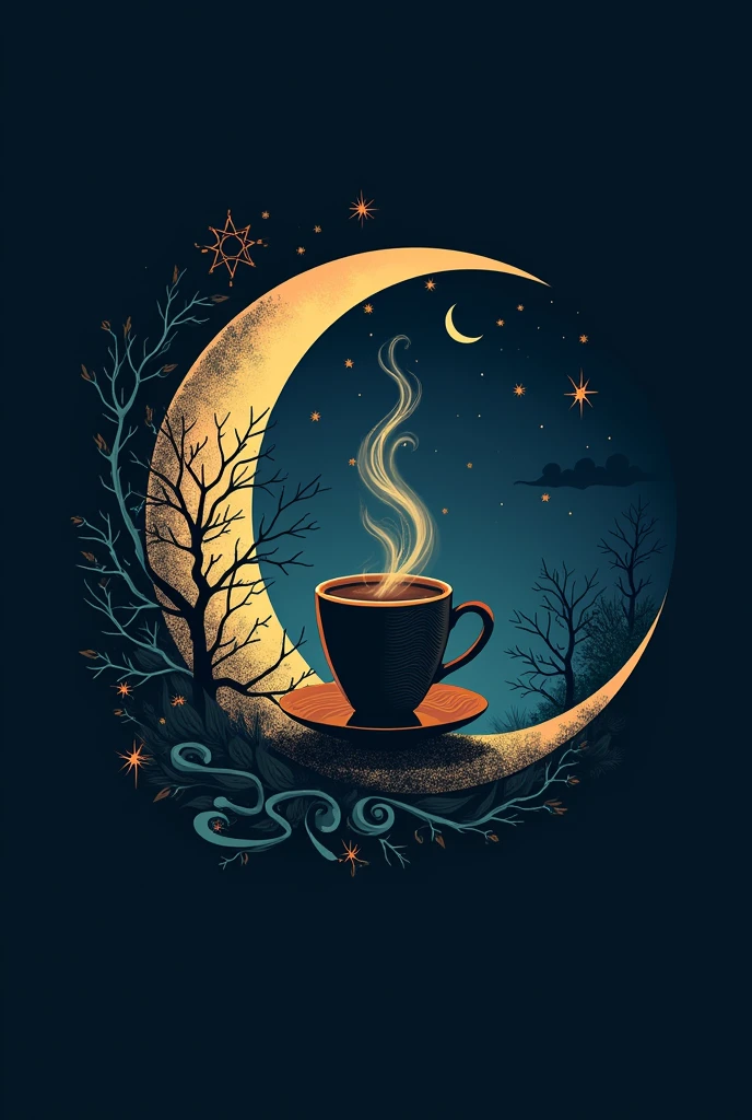 Generate a logo for a dark themed coffee shop with name: the corner of insomnia, that it has elements of night and moon besides a perverse touch that keeps the title in Spanish. Similar to the previous one 