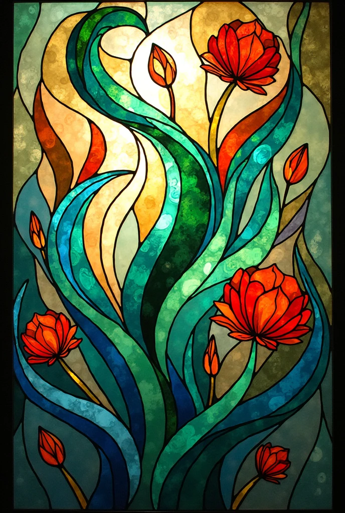 Easy-to-make Yoki style stained glass pattern